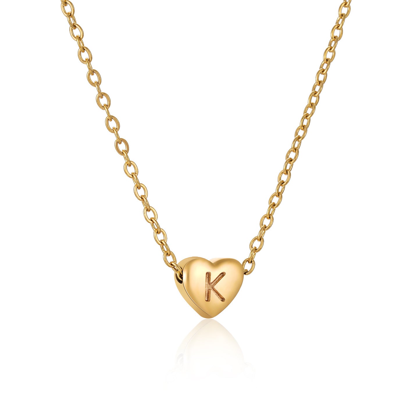 Collier en Acier Inoxydable, avec Pendentif Forme de Cœur