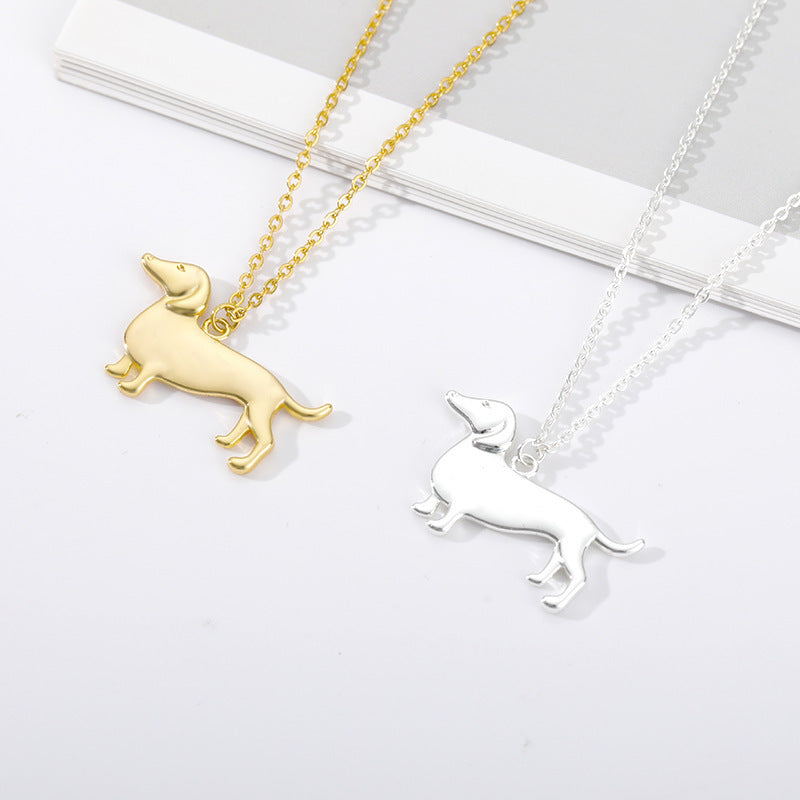 Collier en Acier Inoxydable avec Pendentif en Forme de Chiot