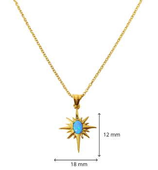Collier En Acier Inoxydable, Pendentif Etoile Avec Gemme Naturelle