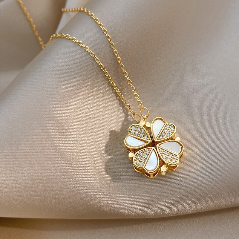 Collier en Acier Inoxydable avec pendentif trèfle a quatre feuilles