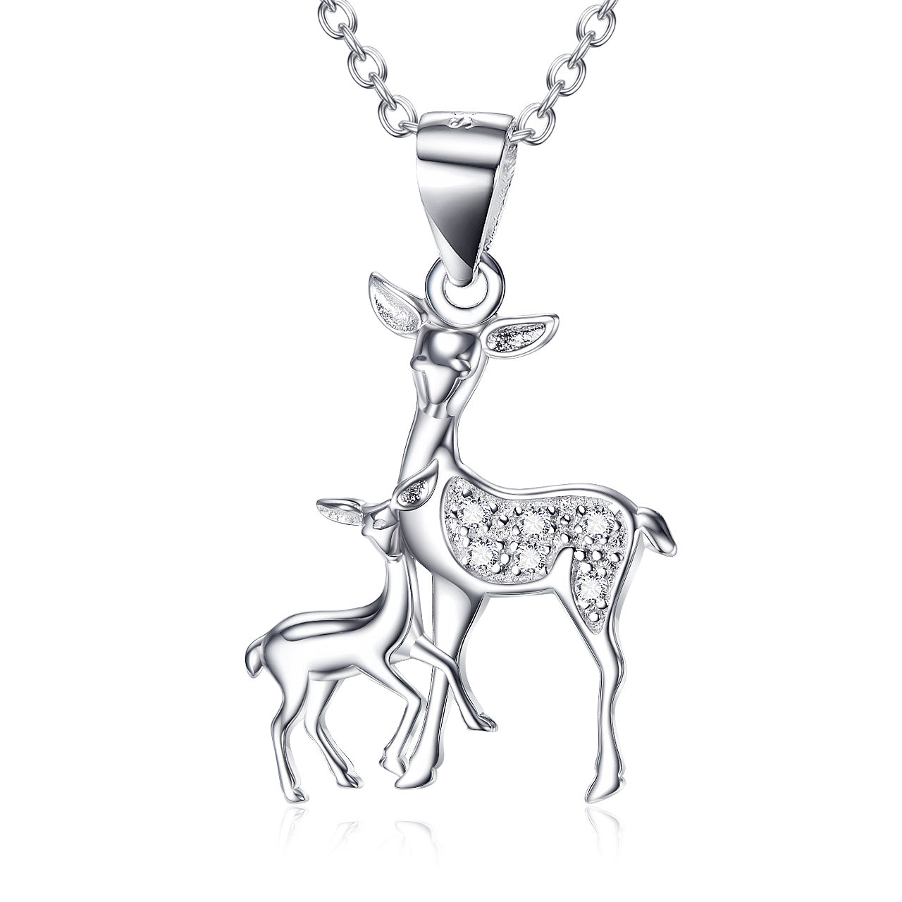 Collier en argent avec pendentif faon