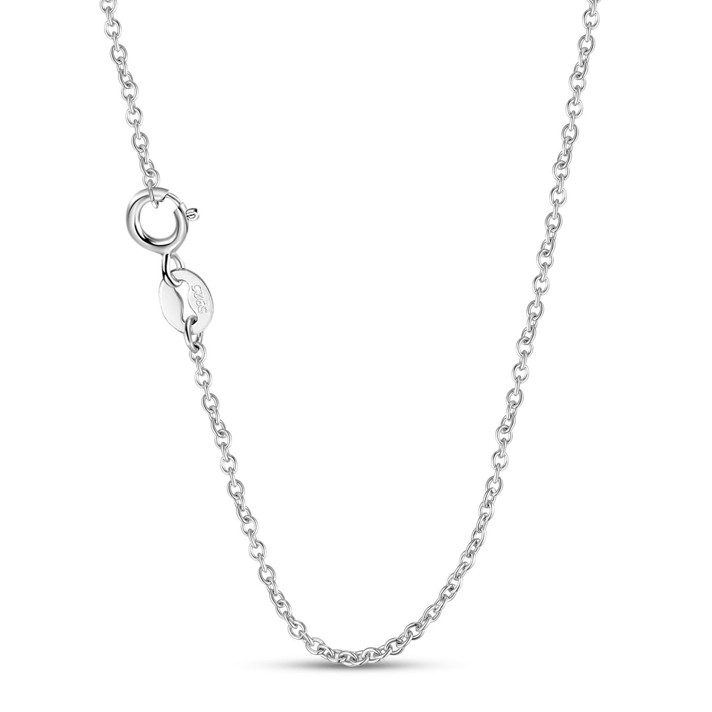Collier en Argent Couronne Cœur Pêche Bleue