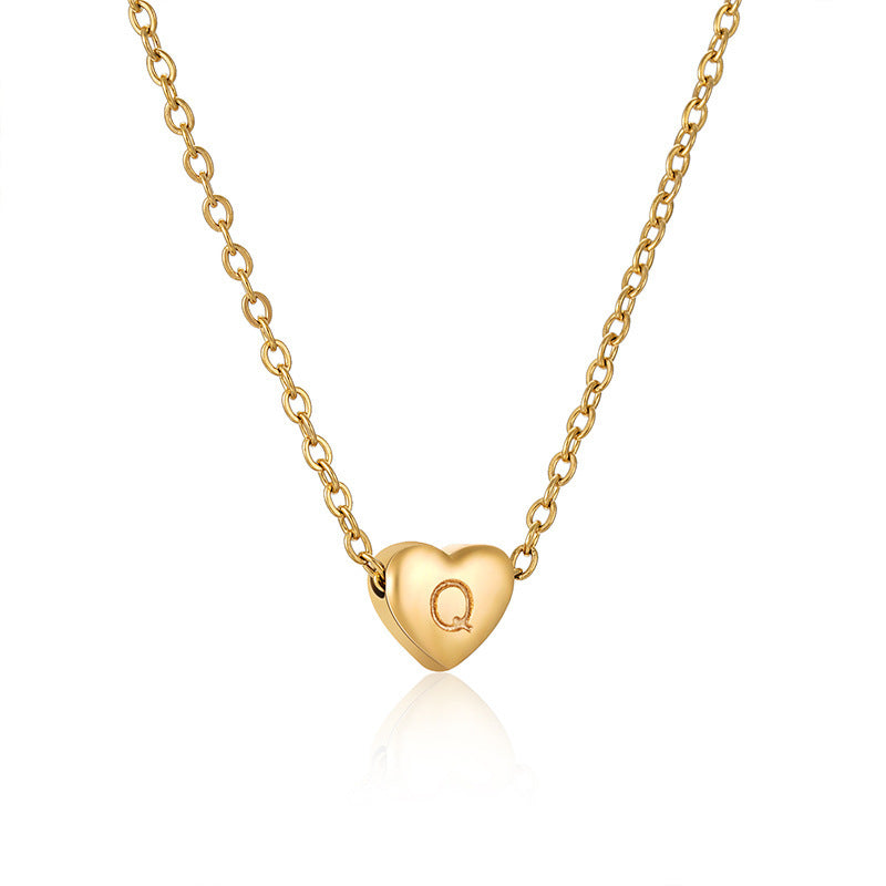 Collier en Acier Inoxydable, avec Pendentif Forme de Cœur