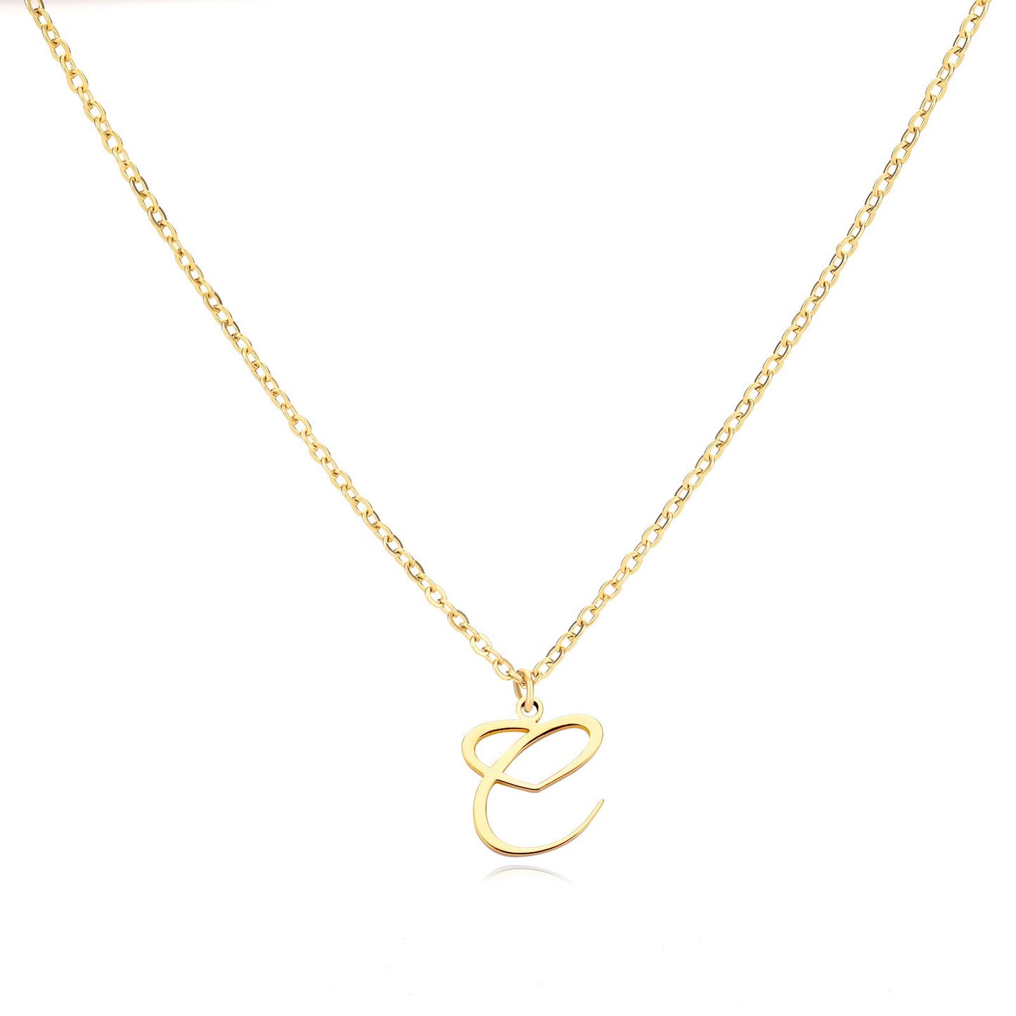 Collier en acier inoxydable avec pendentif lettre d'amour