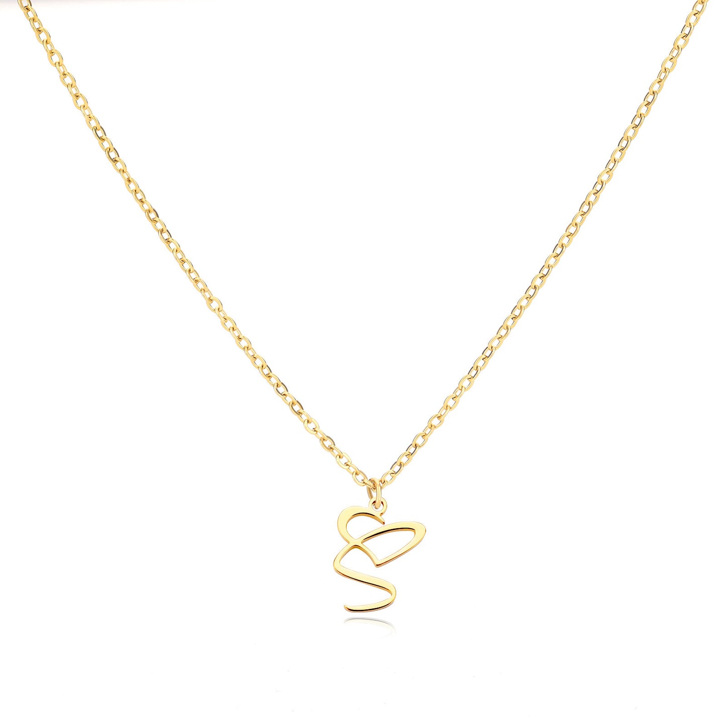Collier en acier inoxydable avec pendentif lettre d'amour