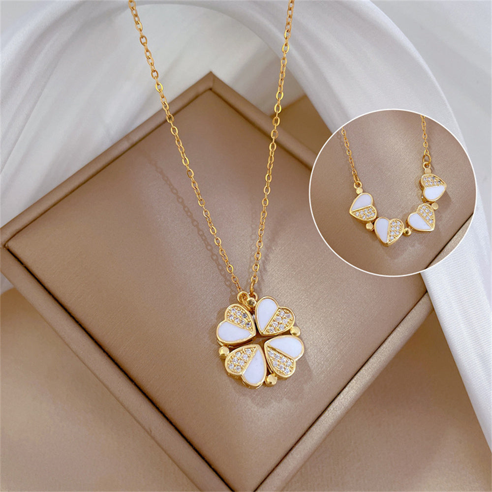 Collier en Acier Inoxydable avec pendentif trèfle a quatre feuilles