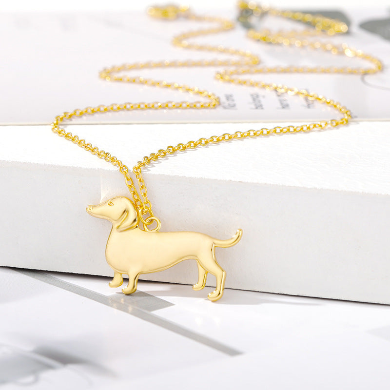 Collier en Acier Inoxydable avec Pendentif en Forme de Chiot