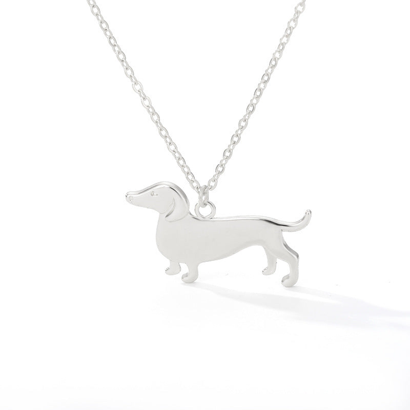 Collier en Acier Inoxydable avec Pendentif en Forme de Chiot