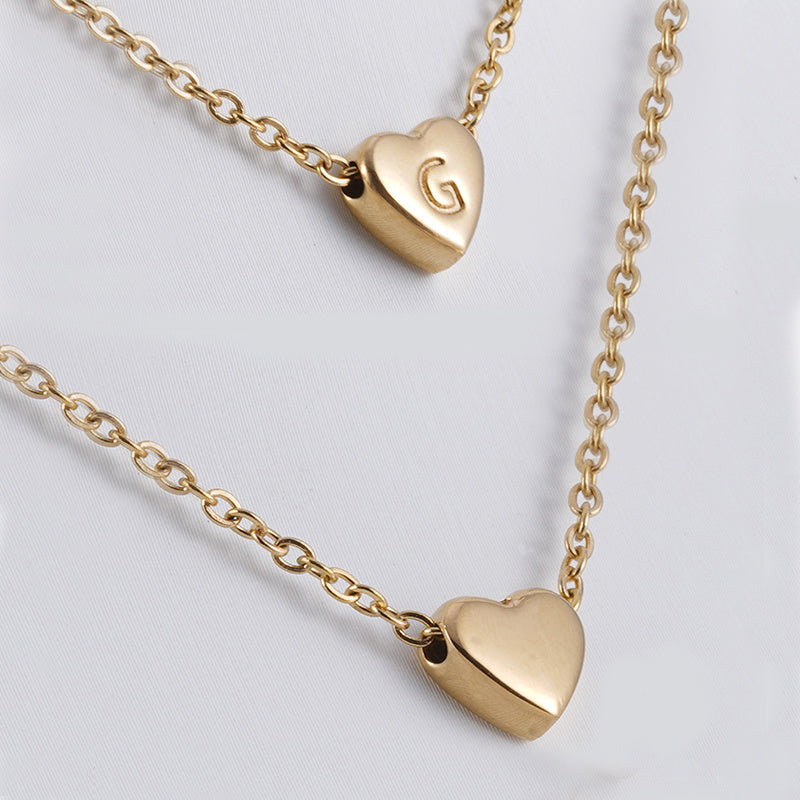 Collier en Acier Inoxydable, avec Pendentif Forme de Cœur