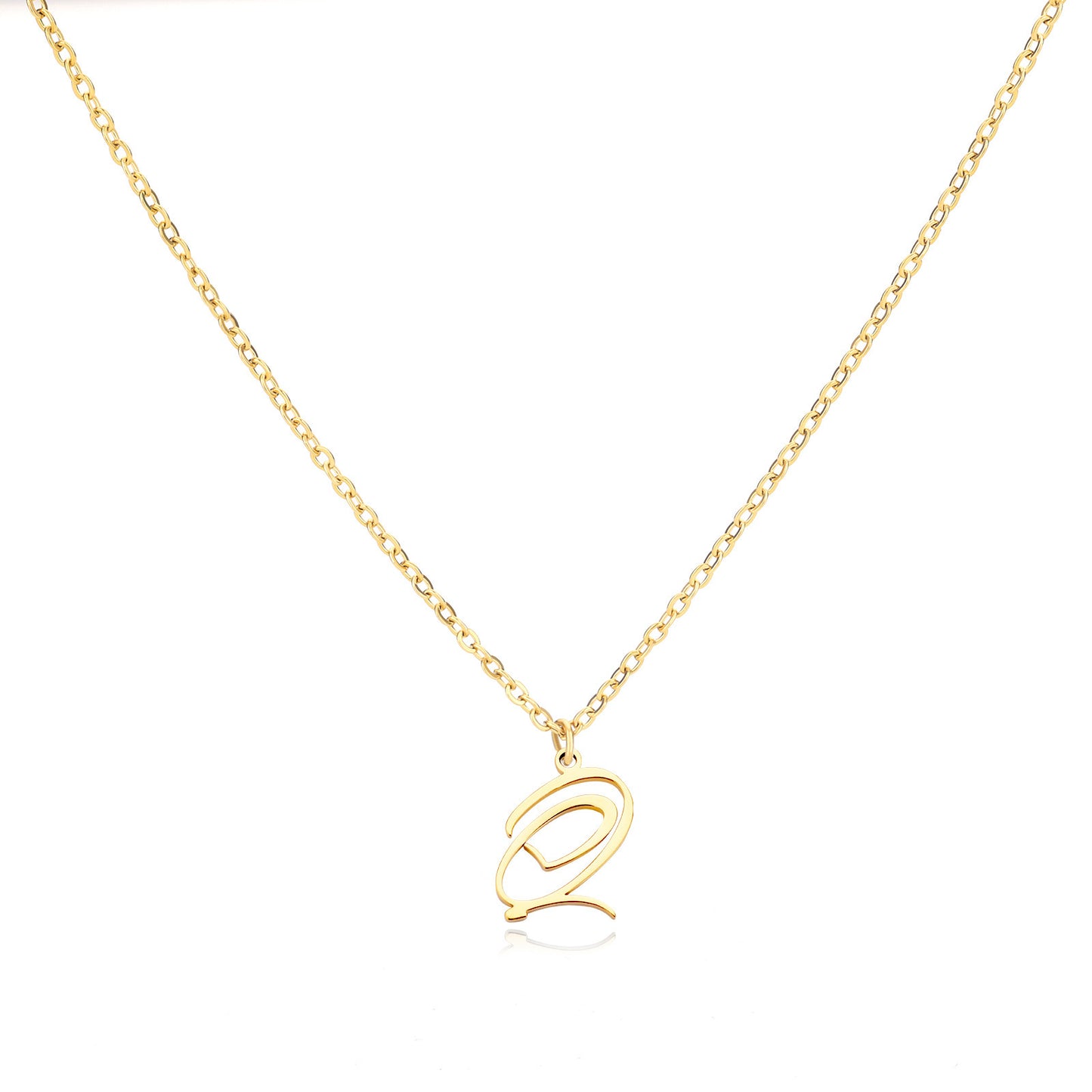 Collier en acier inoxydable avec pendentif lettre d'amour