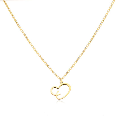 Collier en acier inoxydable avec pendentif lettre d'amour
