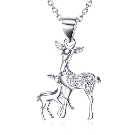 Collier en argent avec pendentif faon
