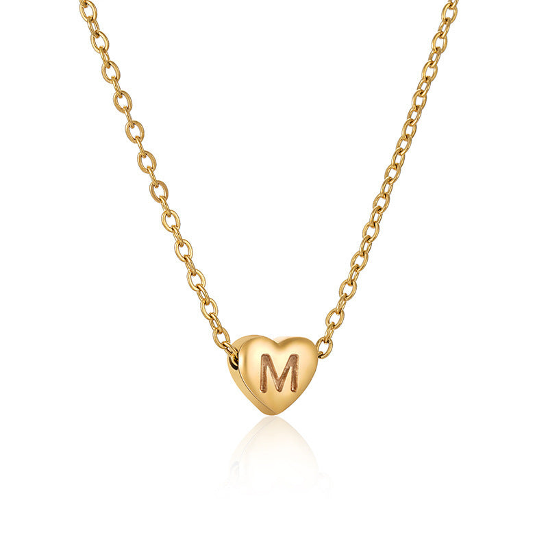 Collier en Acier Inoxydable, avec Pendentif Forme de Cœur