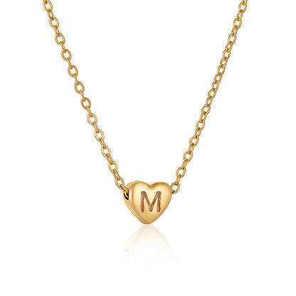 Collier en Acier Inoxydable, avec Pendentif Forme de Cœur