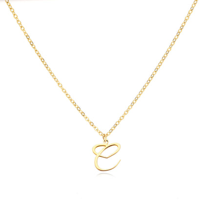 Collier en acier inoxydable avec pendentif lettre d'amour