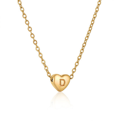 Collier en Acier Inoxydable, avec Pendentif Forme de Cœur
