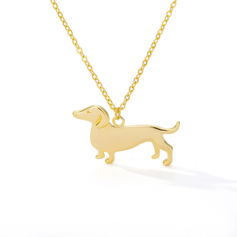 Collier en Acier Inoxydable avec Pendentif en Forme de Chiot