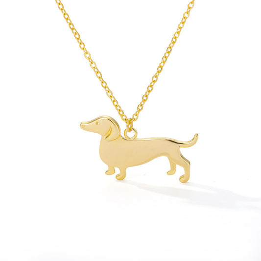 Collier en Acier Inoxydable avec Pendentif en Forme de Chiot