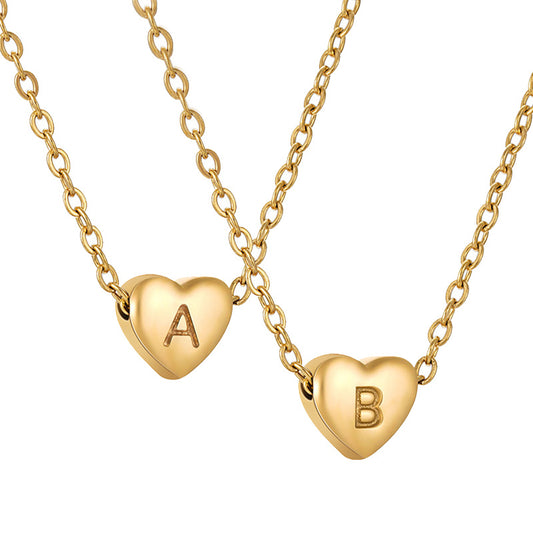 Collier en Acier Inoxydable, avec Pendentif Forme de Cœur