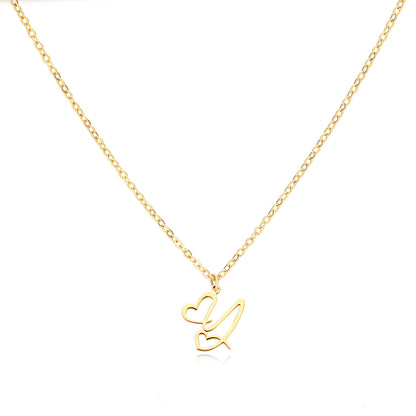 Collier en acier inoxydable avec pendentif lettre d'amour