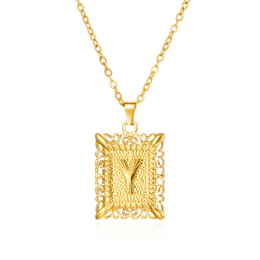 Collier Lettre Personnalisé en Acier Inoxydable