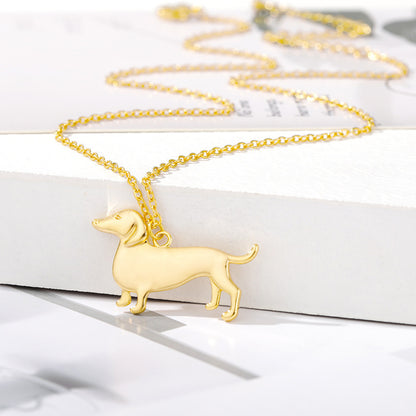 Collier en Acier Inoxydable avec Pendentif en Forme de Chiot