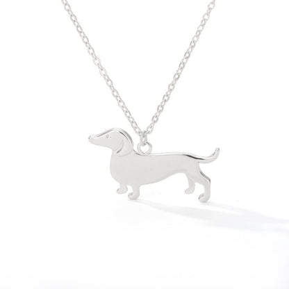 Collier en Acier Inoxydable avec Pendentif en Forme de Chiot