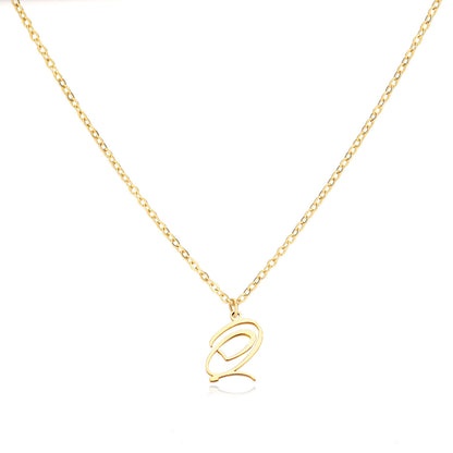 Collier en acier inoxydable avec pendentif lettre d'amour